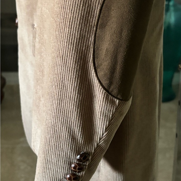 Chaps Ralph Lauren Corduroy Blazer 40R Tan Sport Jacket Coat Elbow Patches NWOT - Picture 4 of 13